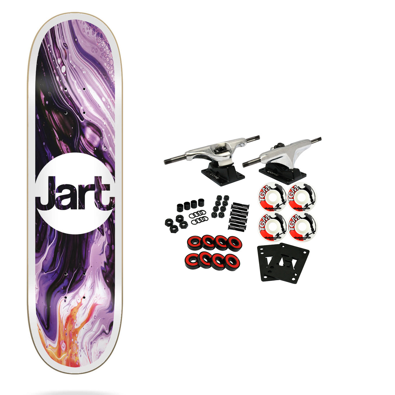 Schande spoelen schoolbord Jart Skateboard Complete Tie Dye Purple 8.25" x 31.7"