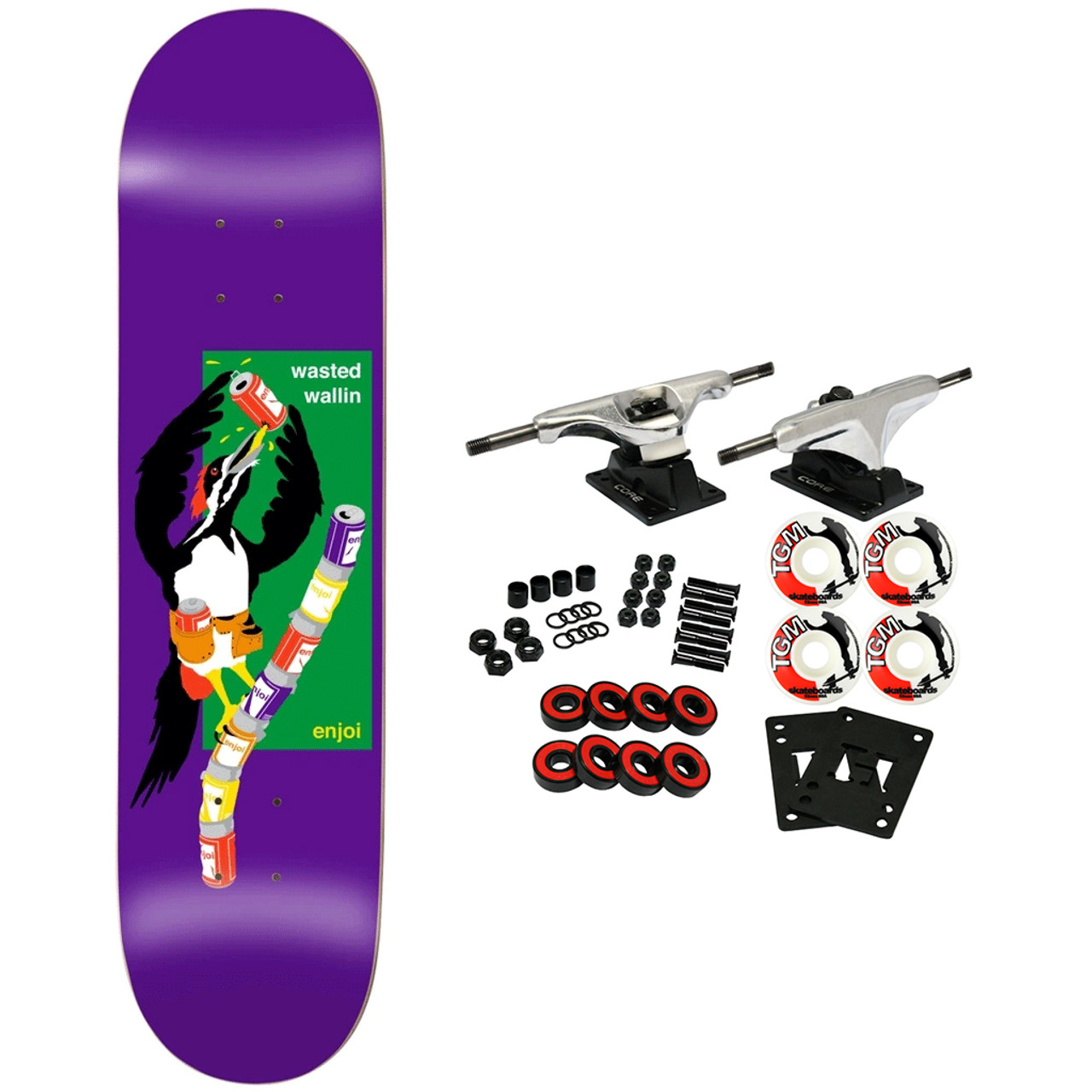 Enjoi Skateboard Deck Wallin Party Animal R7 8.0 x 31.6 