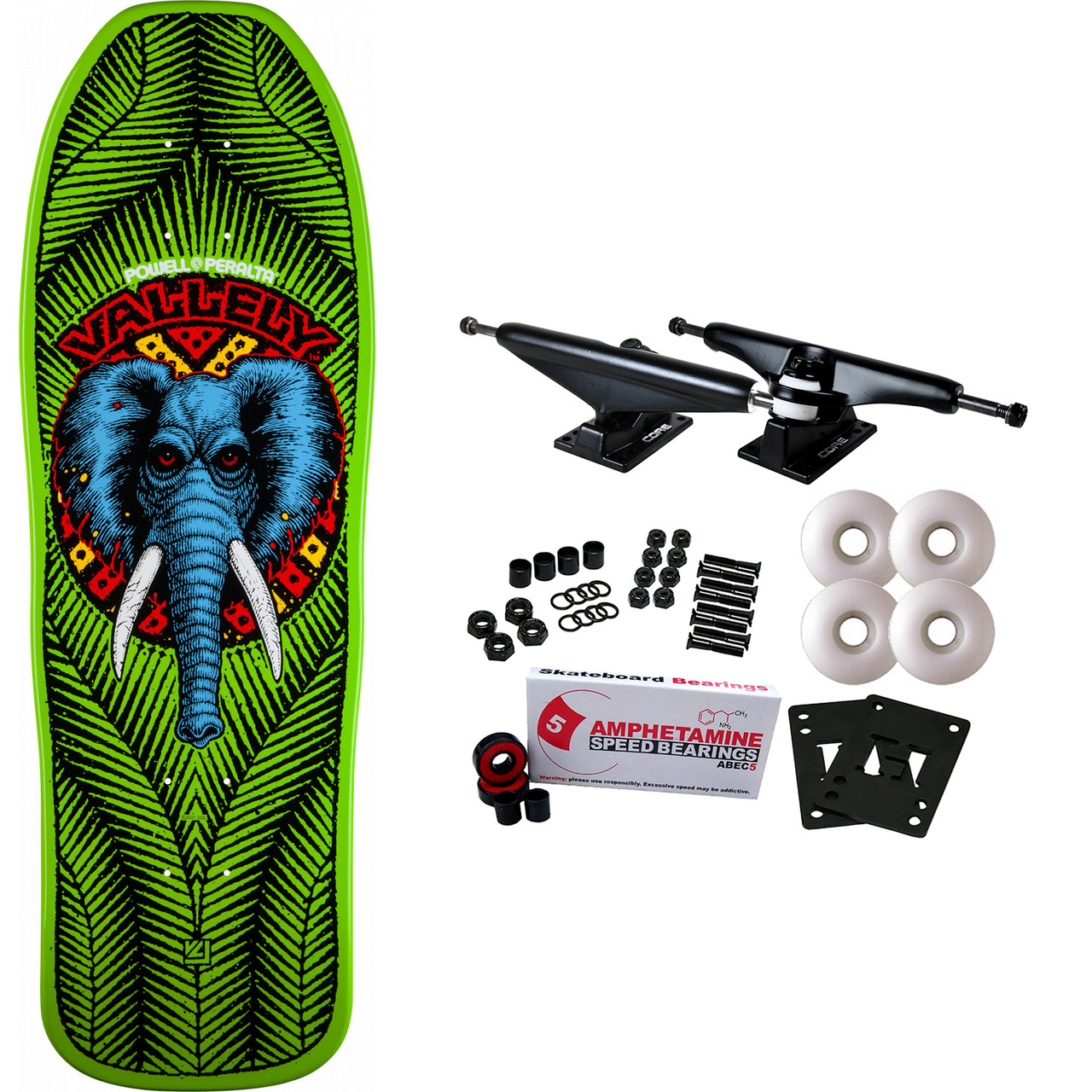 Powell Peralta Skateboard Complete Mike Vallely Elephant Lime Old