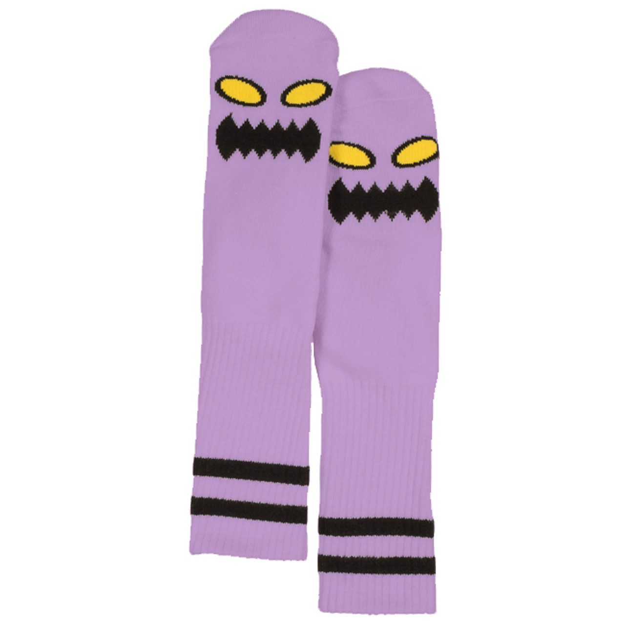 Toy Machine Skateboard Socks Monster Face Lavender Crew Pair