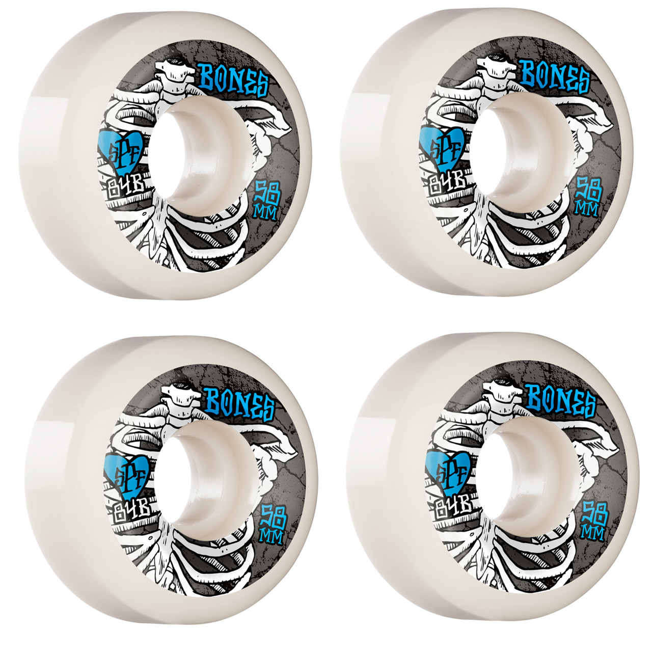 Bones Skateboard Wheels 58mm SPF Rapture 84B (104A) Skatepark Formula