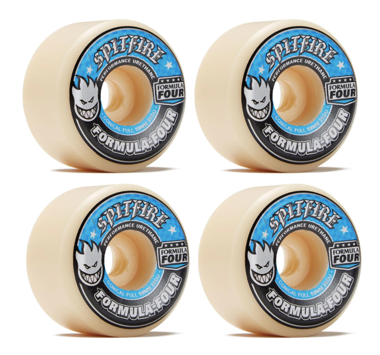 Spitfire Skateboard Wheels 58mm Conical Full F4 99A Formula Four