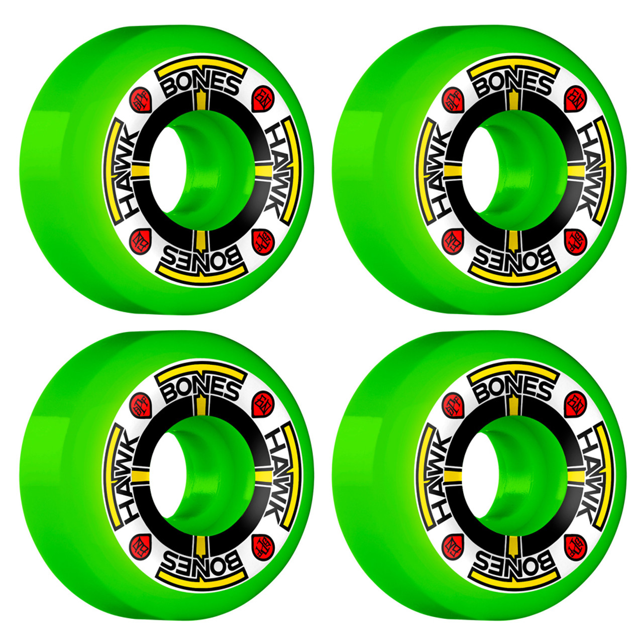 Bones Skateboard Wheels 60mm Tony Hawk T-Bones Green SPF