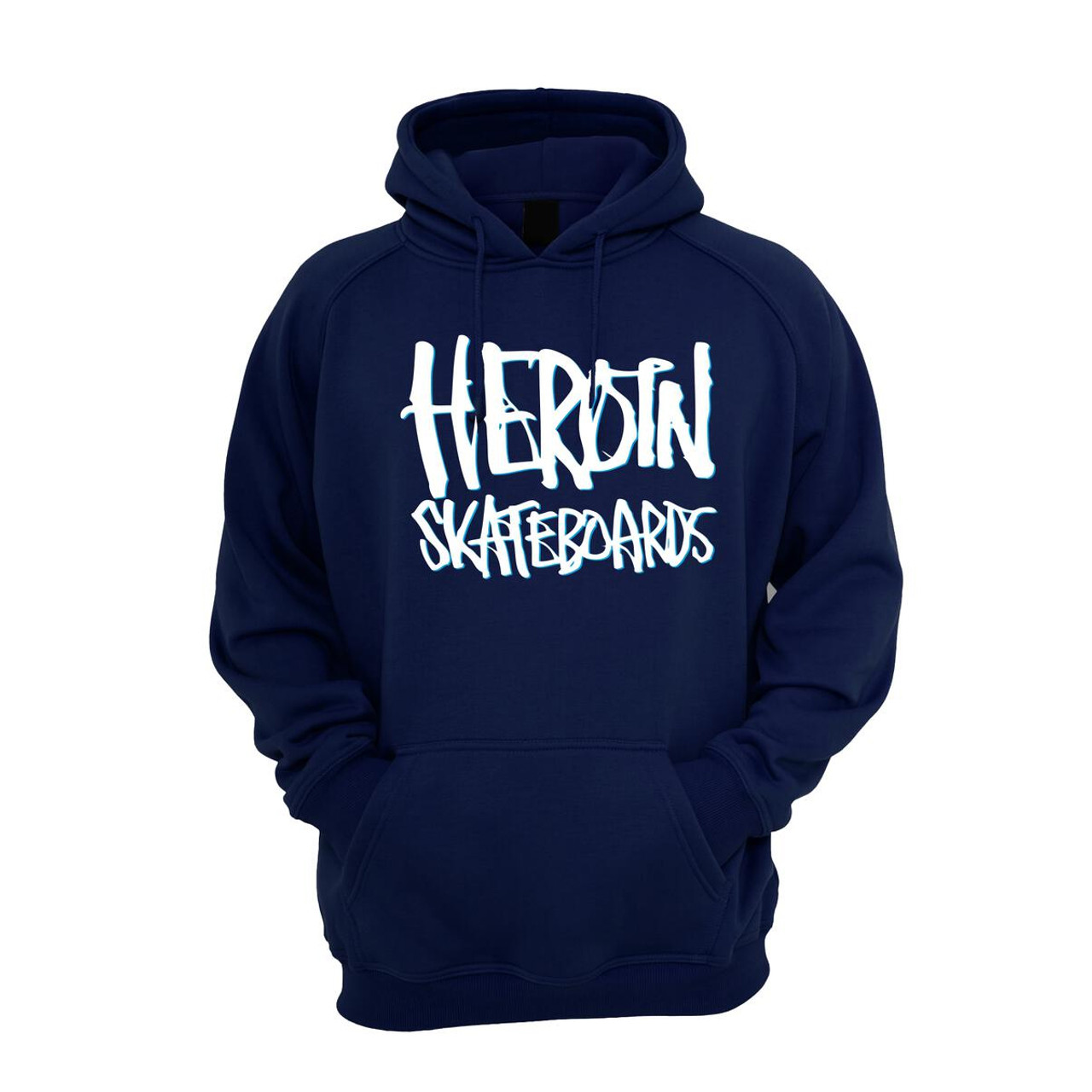 Heroin Skateboards Hoodie Script Navy