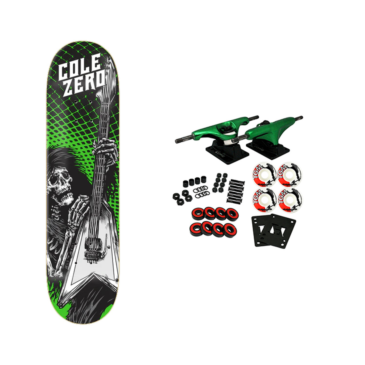 Zero Skateboard Complete Cole Death Rocker Green 8.25