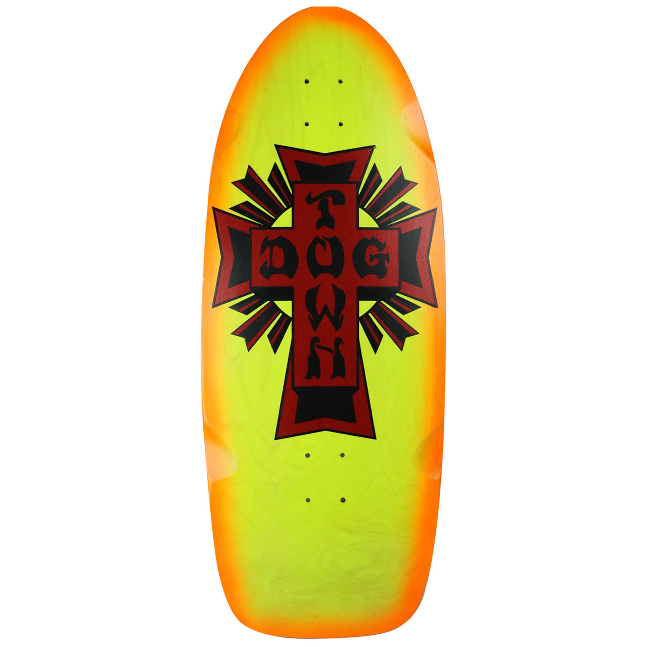 Dogtown Old School Skateboard Deck Big Cross 70's Classic Yellow 11.87