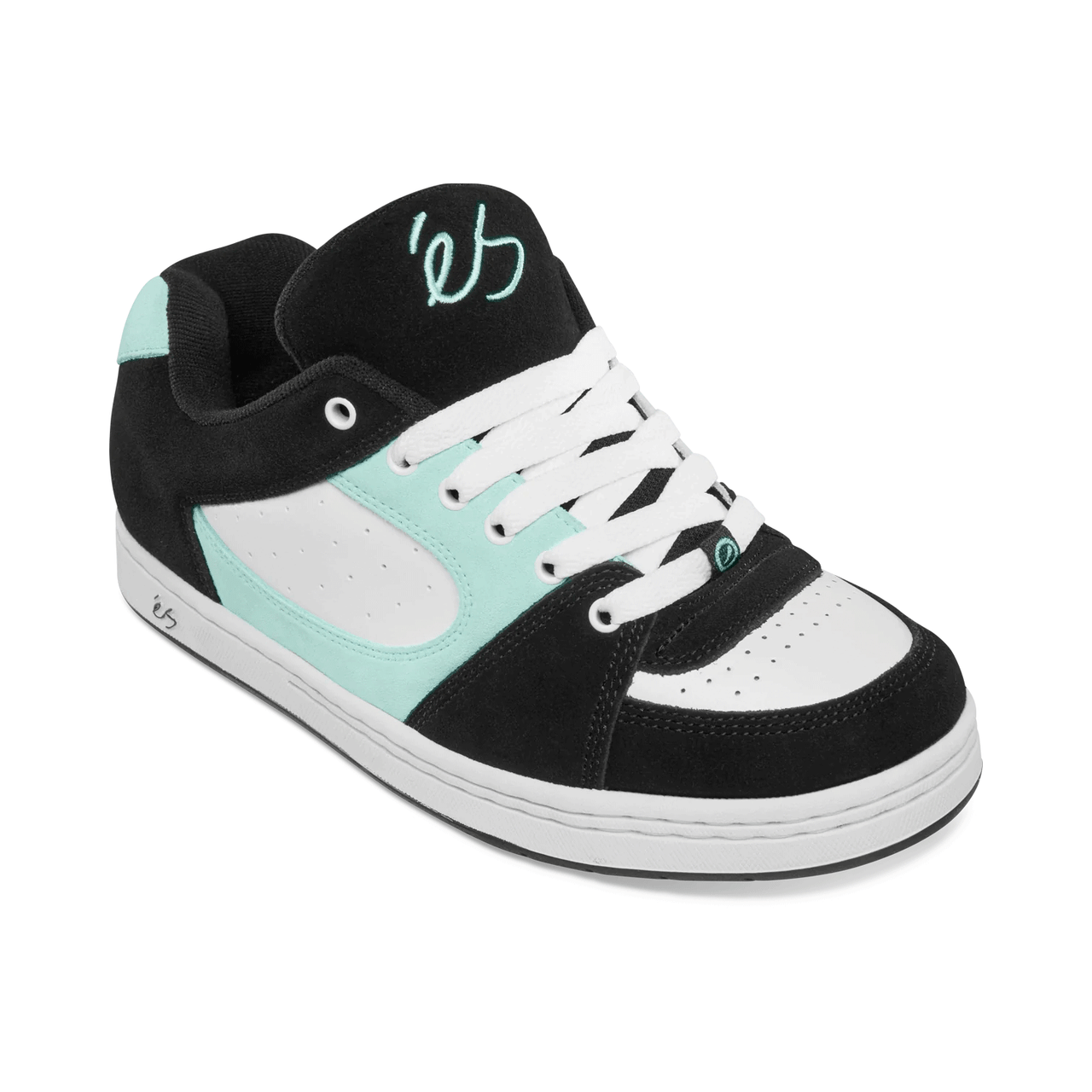 Es Skateboard Shoes Accel OG Black/White/Turquoise Mens - TGM Skateboards