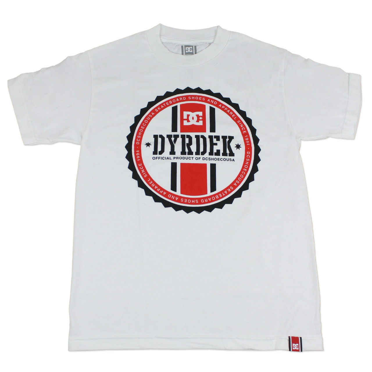 DC SHOES Skateboard DYRDEK ALUMNI STRIPE T SHIRT WHITE