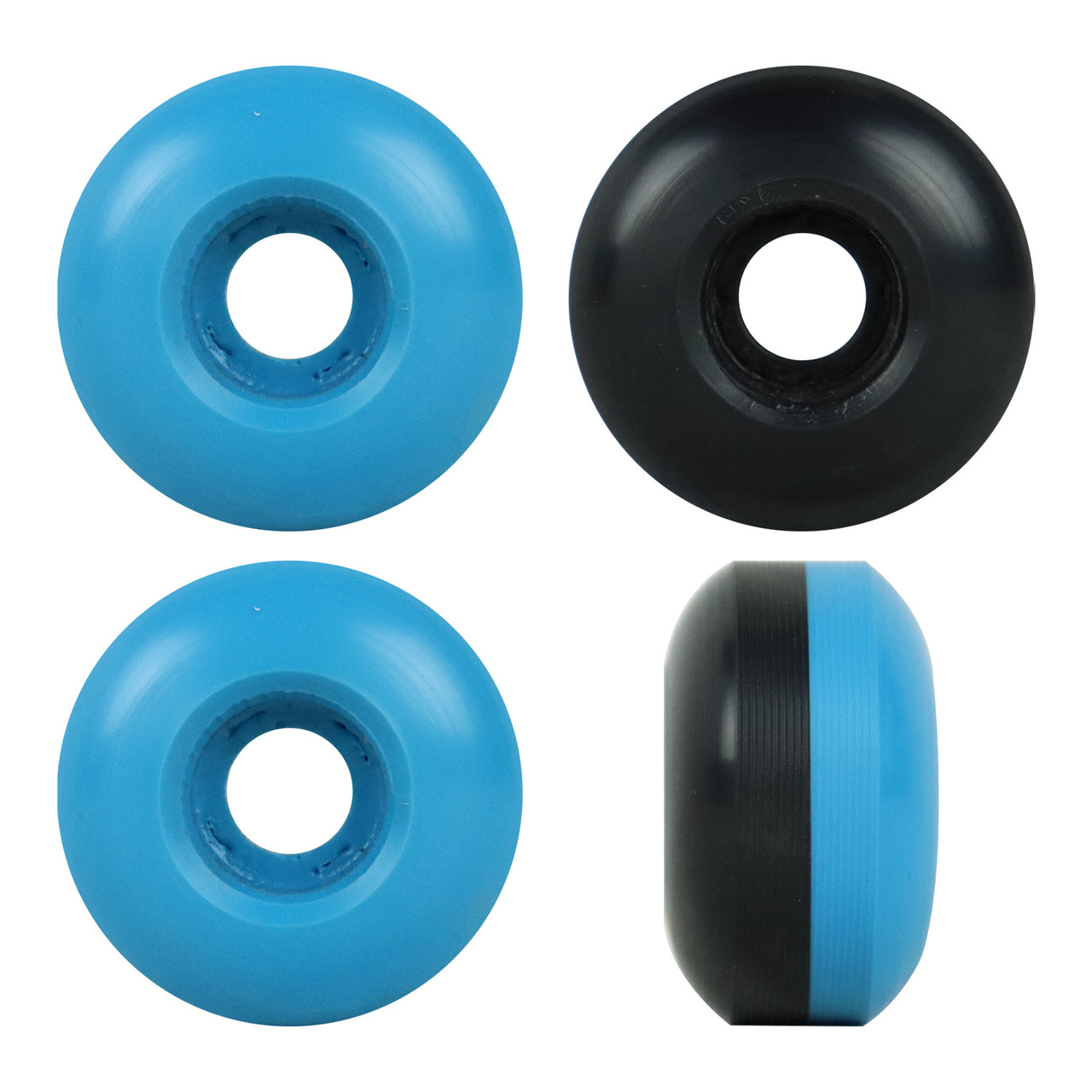 Blank Skateboard Wheels Blank 99A Two Sided Blue/Black 50mm x