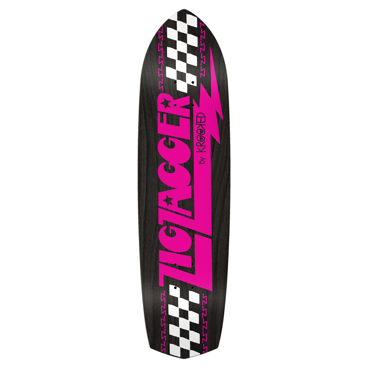 Krooked Skateboard Deck Zig Zagger Black/Pink 8.62