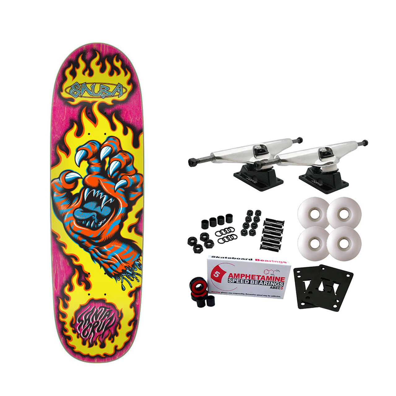 Santa Cruz Skateboard Complete Salba Tiger Hand Shaped 9.25