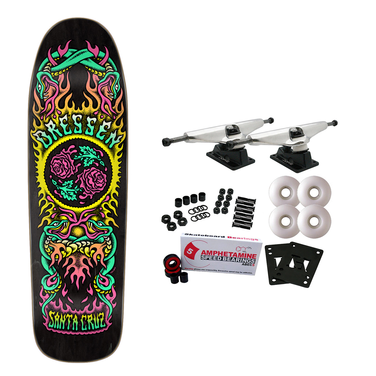 Santa Cruz Skateboard Complete Dressen Rose Crew Two Shaped 9.31