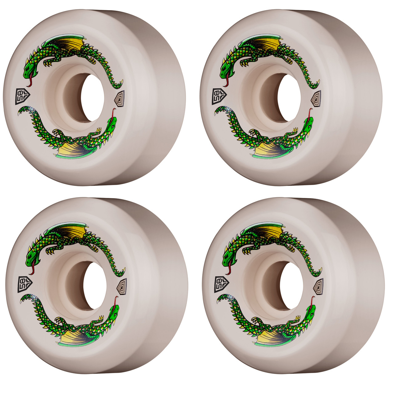 Powell Peralta Skateboard Wheels 58mm x 33mm 93A Dragon Formula Rat Bones  II Shape