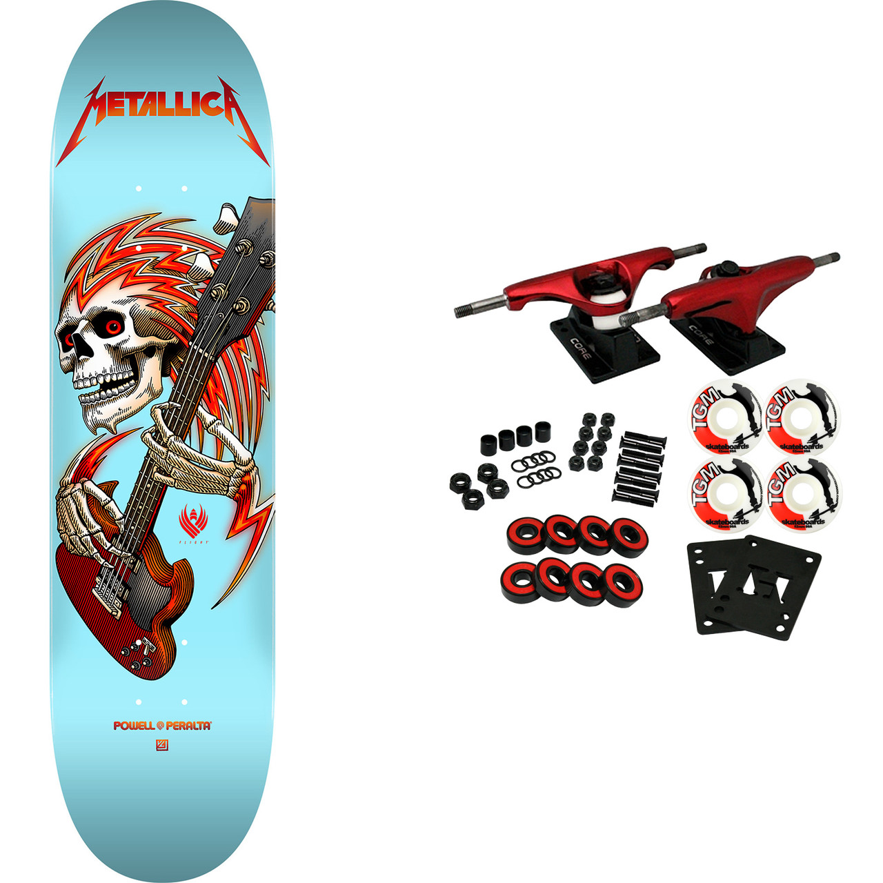 Powell Peralta Skateboard Complete Metallica Flight Light Blue 8.5