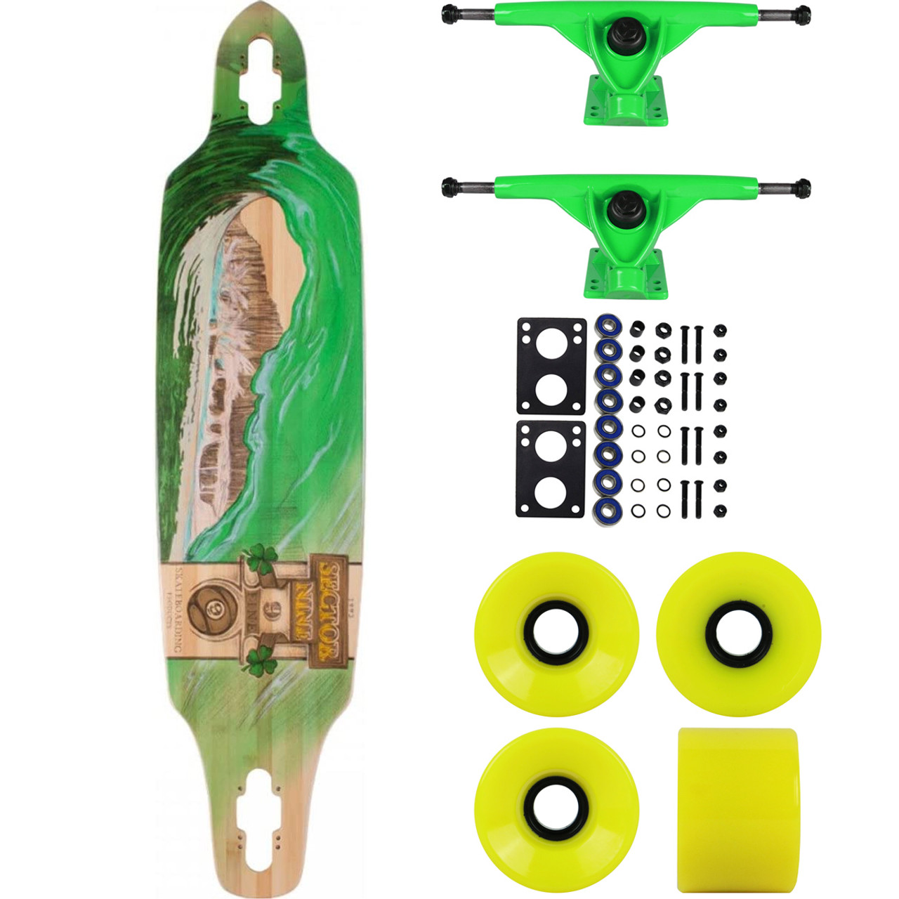 peregrination Saml op ligevægt Sector 9 Longboard Complete Bamboo Lookout Drop Through 9.6" x 42"