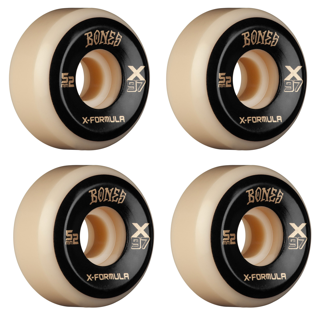 Bones Skateboard Wheels 52mm X-Formula X-Ninety-Seven V5 Sidecut 97A XF