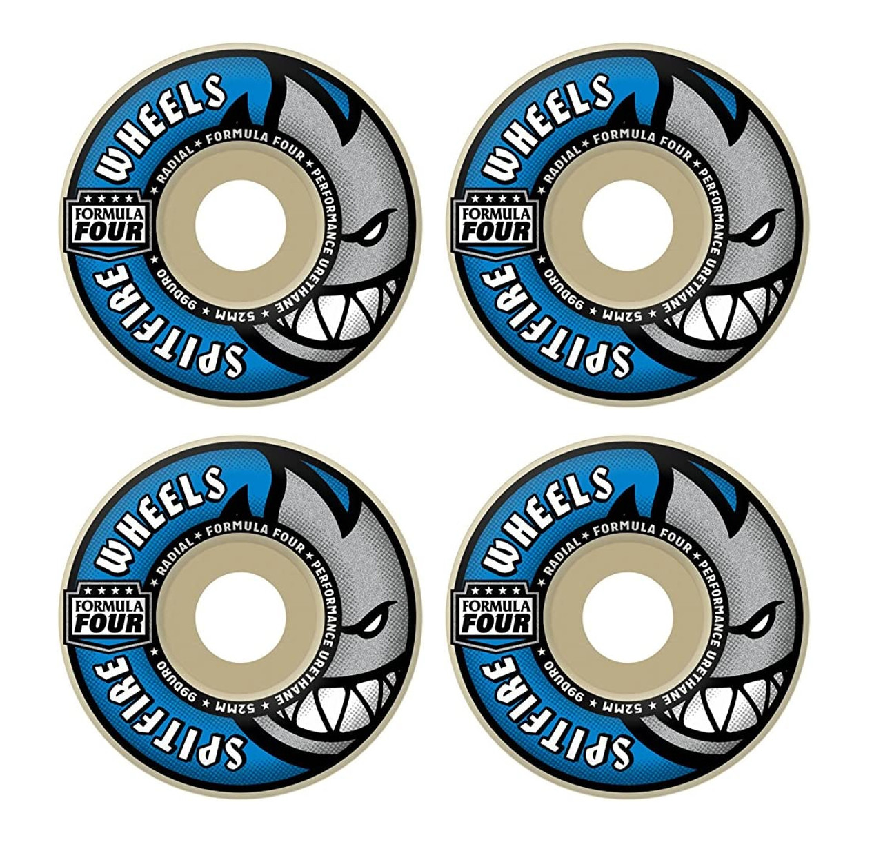 Spitfire Skateboard Wheels 52mm F4 99A Radial Formula Four