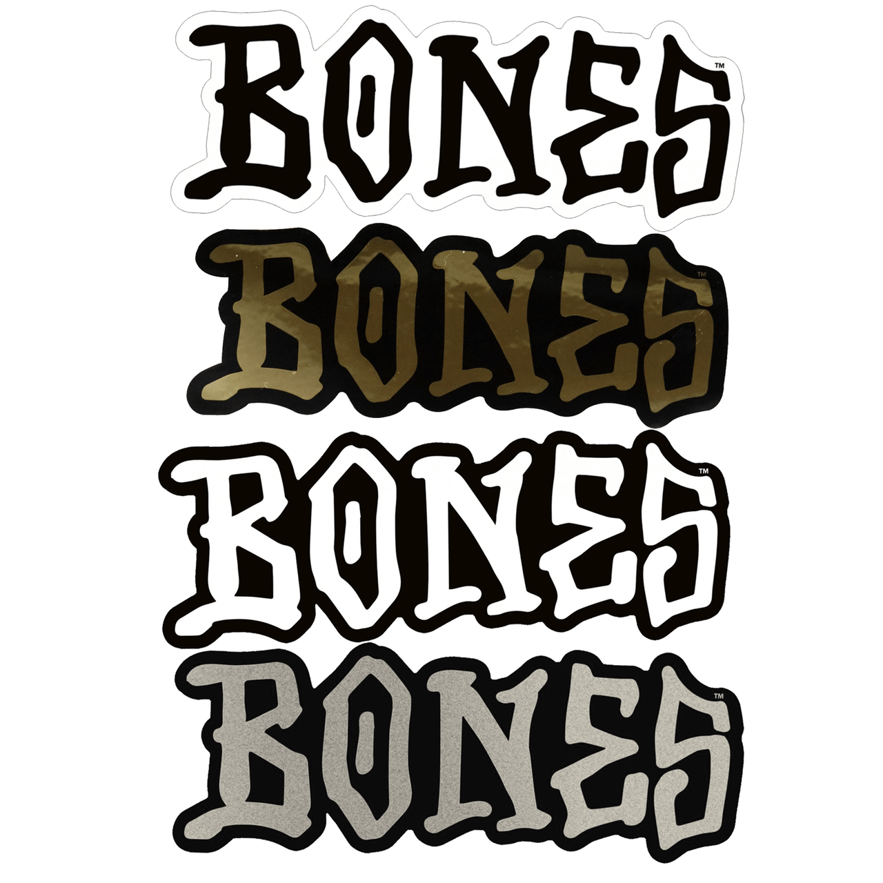Bones Wheels Skateboards Sticker 4-Pack Skateboard Logo Stickers