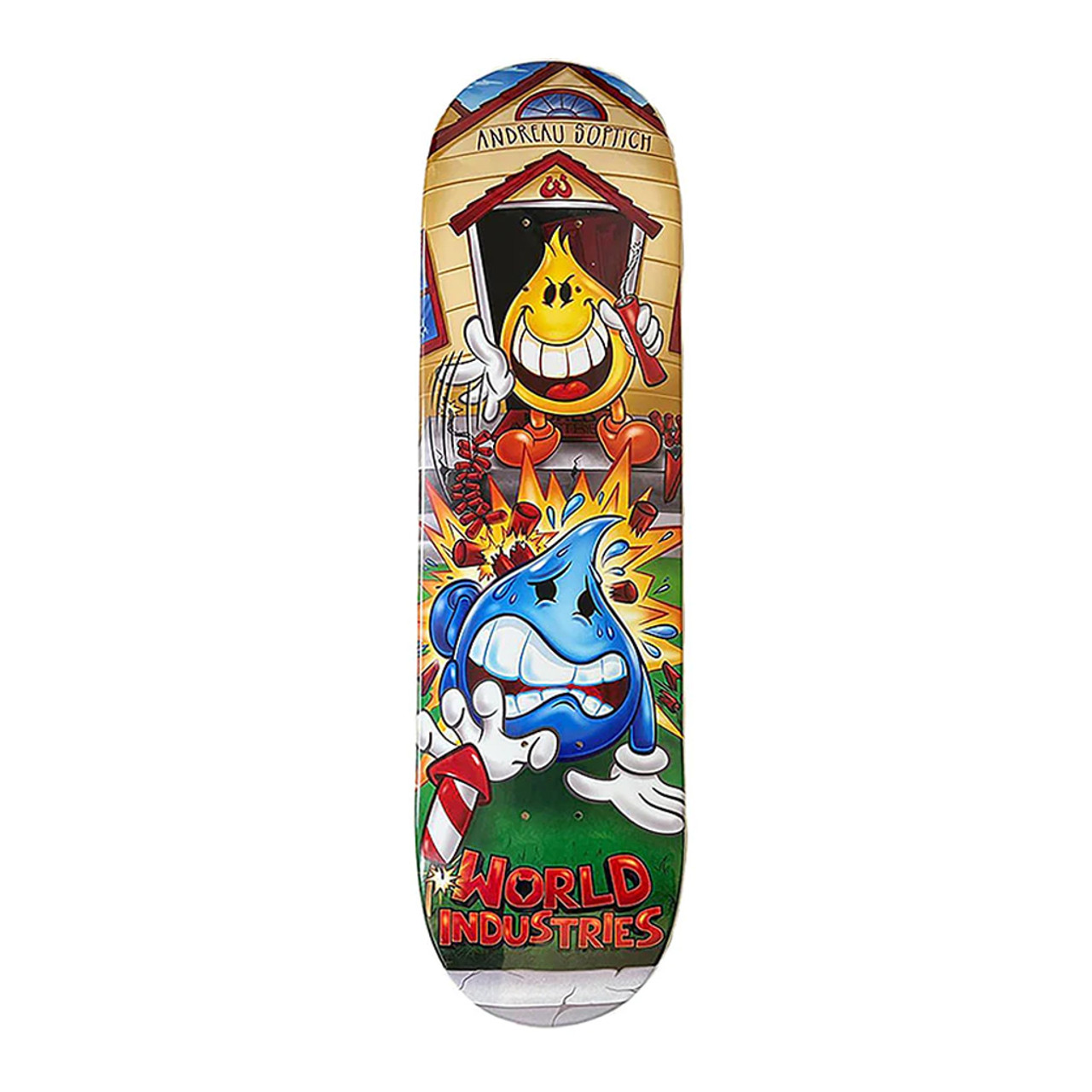 World Industries Skateboard Deck Andreau Soptich Firecracker 8.3