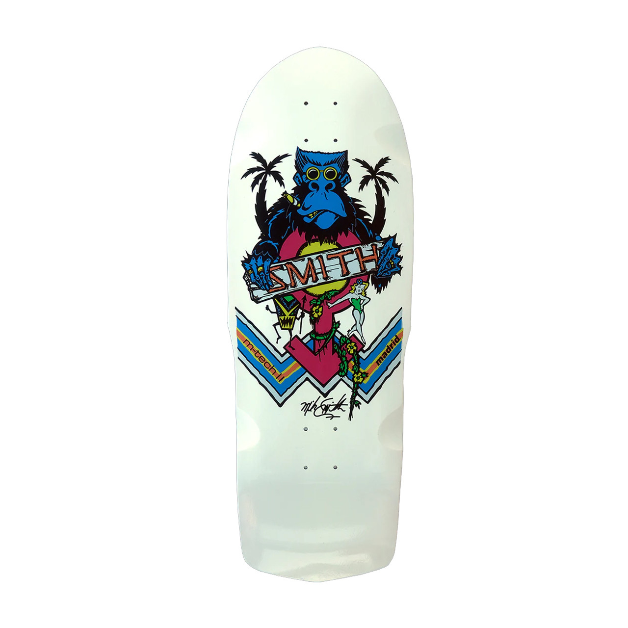 Madrid Skateboard Deck Mike Smith Ape Re-Issue White 10.5