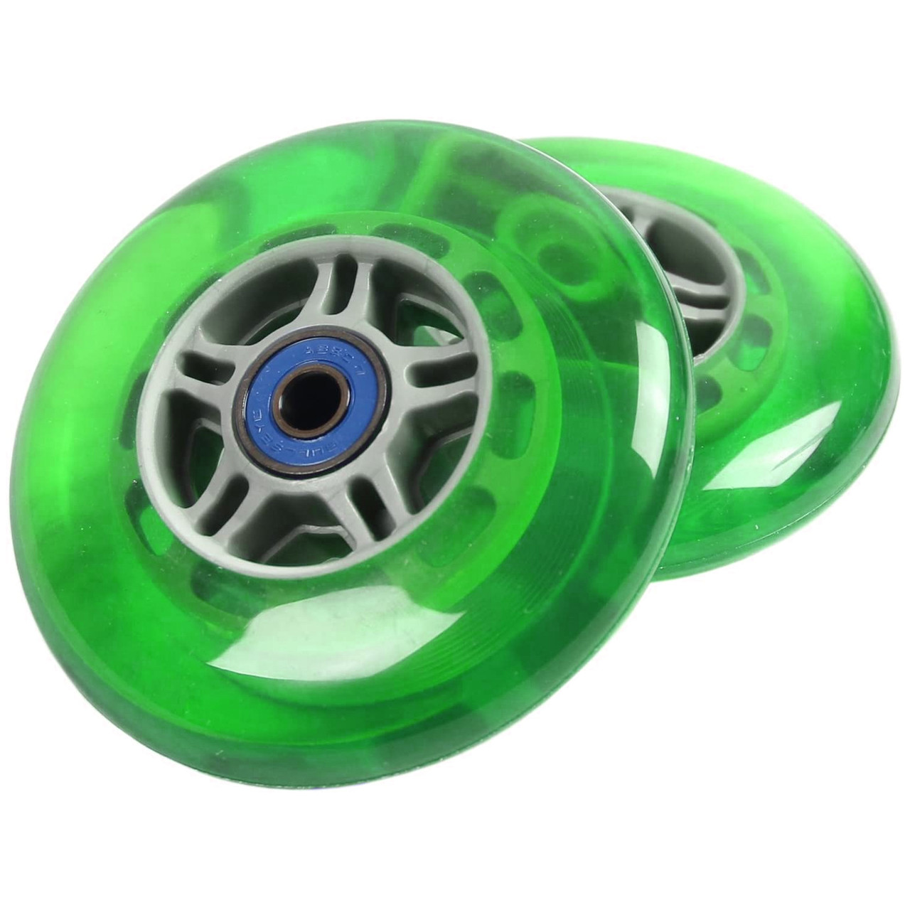 Replacement Scooter Wheels with Bearings 2-Pack - 100mm Outdoor - Green  (Buy with Prime)