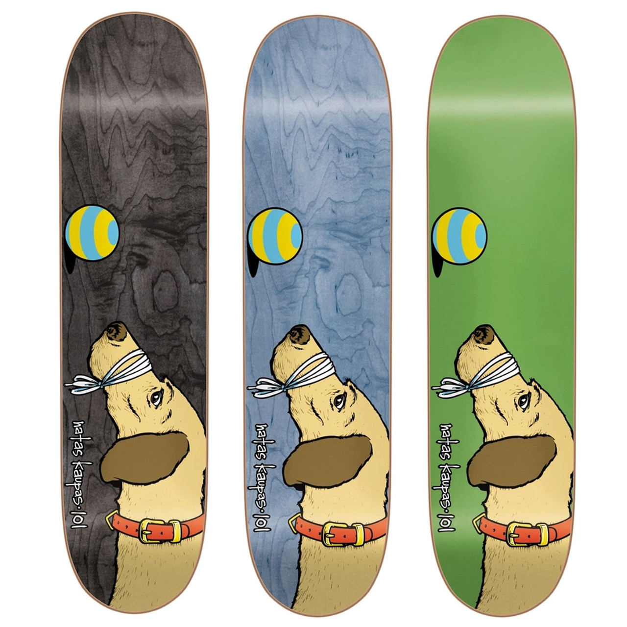 101 Skateboard Deck 3-Pack Bulk Lot of Decks Dog Screen Print