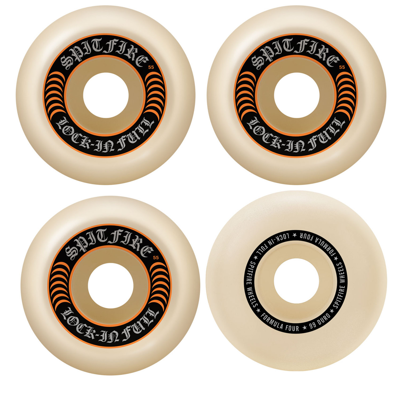 Spitfire Skateboard Wheels F4 99A Lock-In Full 55mm Formula Four