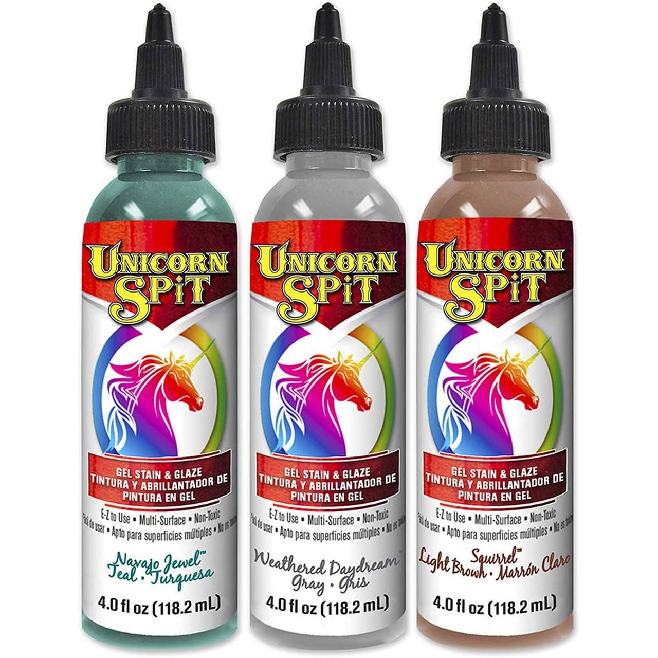 Unicorn Spit Gel Stain and Paint New Color Fall 2017 Collection - Squirrel, Navajo Jewel, Weathered Daydream