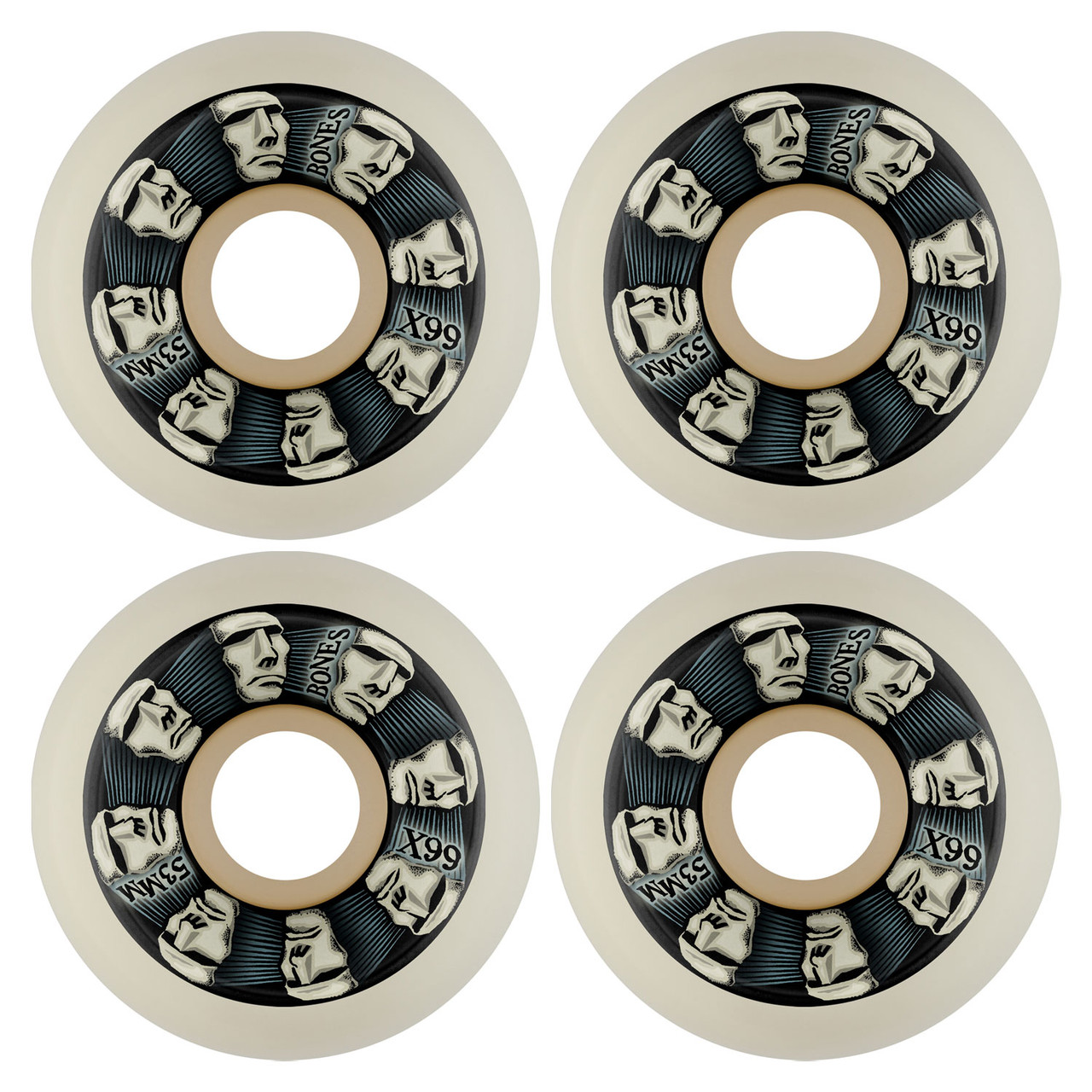 Bones Skateboard Wheels 53mm X-Formula 99A V5 Head Rush