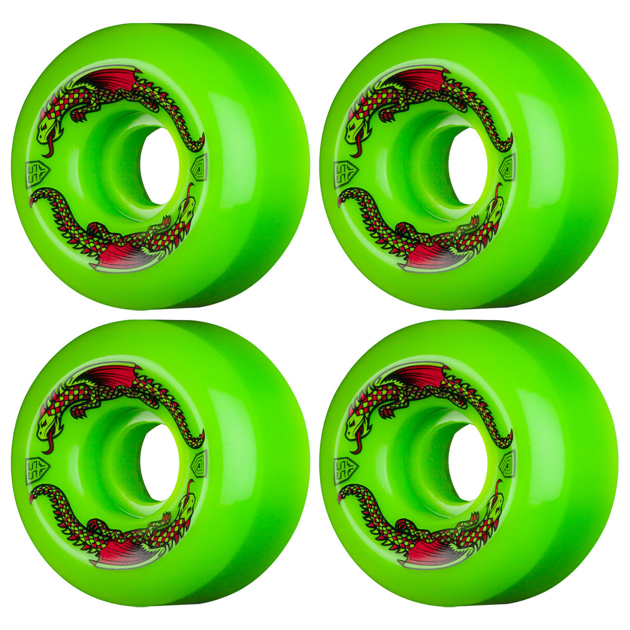 Powell Peralta Skateboard Wheels 55mm x 35mm Dragon Formula 93A Green