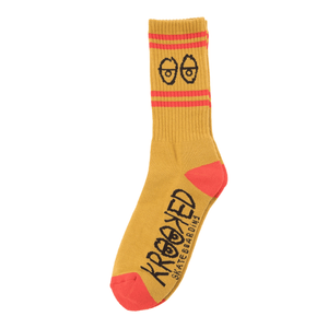 Krooked Skateboards Eyes Socks Black Red Yellow