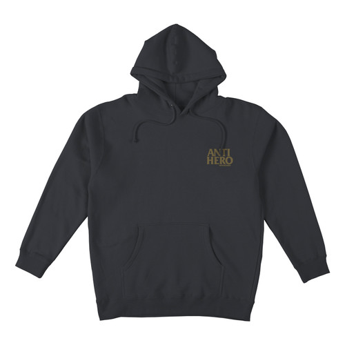 Anti Hero Hoody Lil Blackhero Pullover Black/Yellow - TGM Skateboards