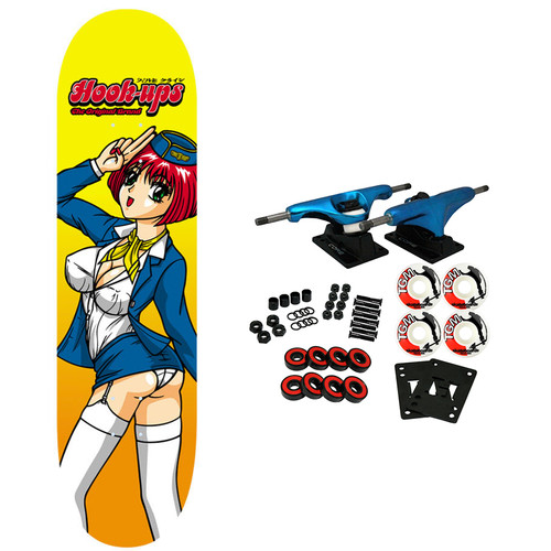 Hook-Ups Pocahook-ups Native Girl 8.5 Assorted Stains Skateboard Deck