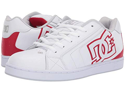 red and white dc shoes