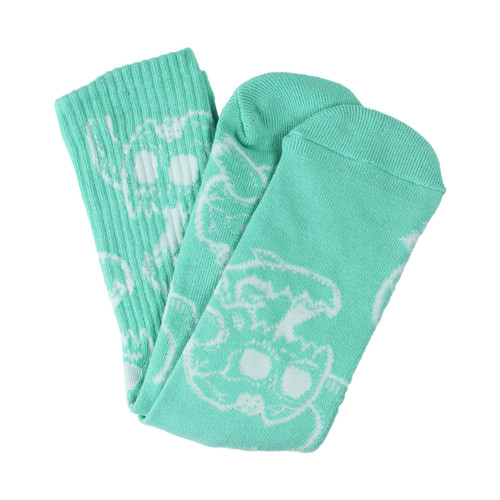 Toy Machine Skateboard Socks Monster Skull Aqua Crew