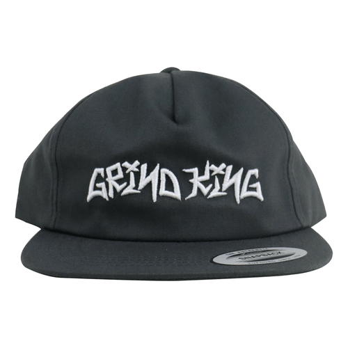 Grind King Trucks Skateboard Hat Graffiti Script Logo Snapback Dark Grey