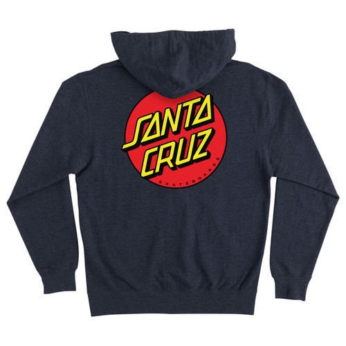 Santa Cruz Skateboards Hoody Classic Dot Zip Navy Heather - TGM Skateboards