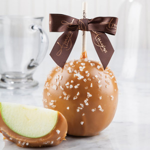 Salted Caramel Apple
Try our gourmet sea salt caramel apple for a luscious taste of our heavenly signature kettle-made caramel. These salted caramel apples are topped with a twist of added flavor. They start as premium jumbo granny smith apples, enrobed in our buttery caramel, and then sprinkled with our sea salt blend. Salted Caramel Apple
Try our gourmet sea salt caramel apple for a luscious taste of our heavenly signature kettle-made caramel. These salted caramel apples are topped with a twist of added flavor. They start as premium jumbo granny smith apples, enrobed in our buttery caramel, and then sprinkled with our sea salt blend.