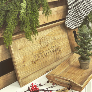 Personalized Set of 2 Wood Nesting Trays