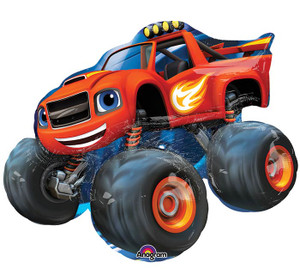 Front view of Blaze Monster Truck Balloon Cluster