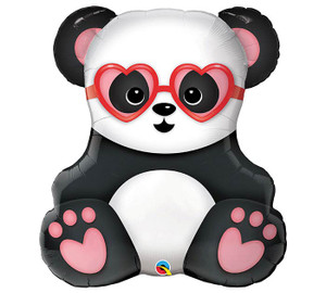 Front view of Panda Balloon Cluster