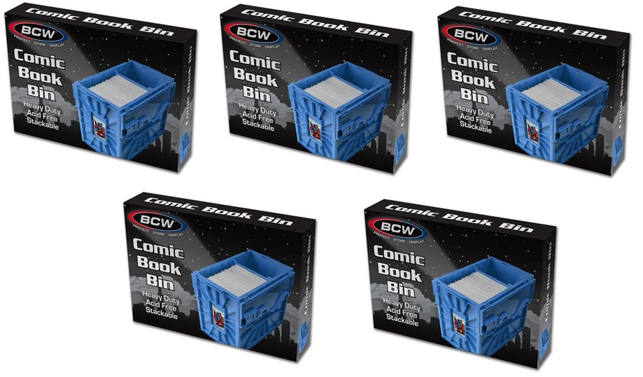 5X Bulk BCW Blue Short Comic Book Bin Bundle | Collectiblesupply.com