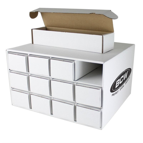 Trading Card Storage Box,Baseball Card Storage Box, 6 Pack Storage Box  Holds 1200 Top loaders, Fits Sports Cards, Football Cards, Basketball  Cards, Trading Cards