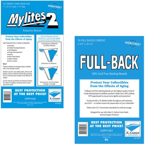 50 Mylites2 Current Mylar Bags with 35pt Full Backing Boards