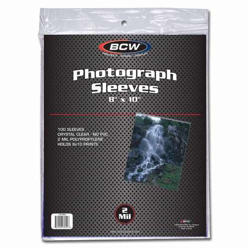 BCW 8x10 Photo Sleeves (100 Pack) – Archival Acid-Free Polypropylene Protectors