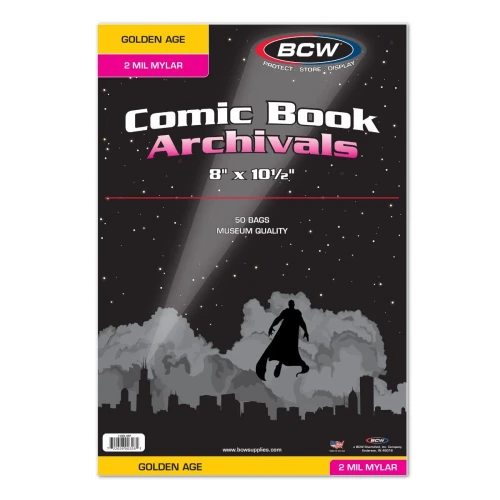 BCW Golden Comic Mylar Archivals - 2 MIL Case (10 Packs)
