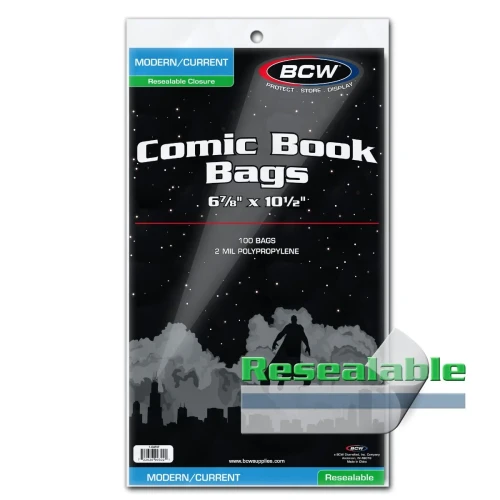 BCW Resealable Current/Modern Comic Bags Case (10 Packs)