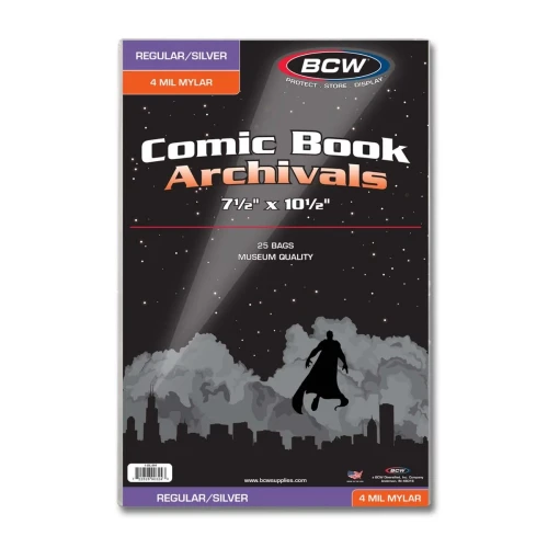 BCW Silver/Regular Comic Mylar Archivals - 4 MIL Case (10 Packs)