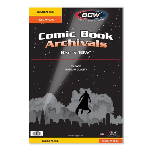 BCW Golden Comic Mylar Archivals - 4 MIL Case (10 Packs)