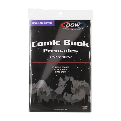 BCW Premade® Silver Comic Bag and Board Case (10 Packs)